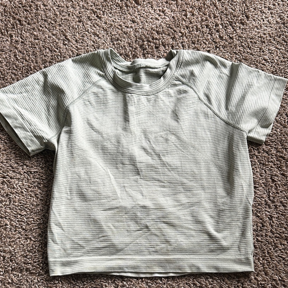 Lululemon Athletica Green Striped Crop Top